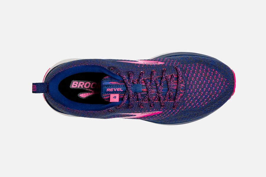 Brooks Revel 4 Road Running Shoes Womens Blue/Pink 652841-CLE